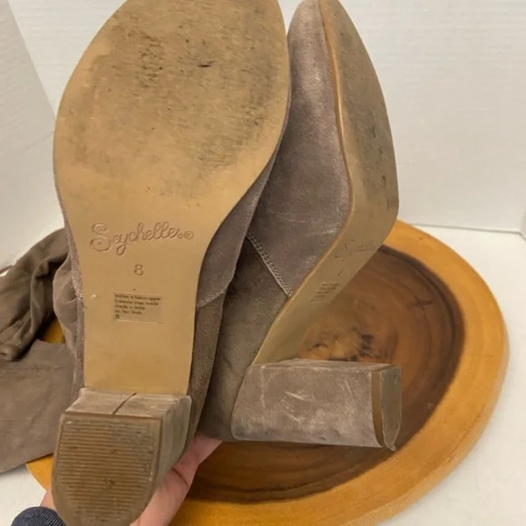 Seychelles over The Knee Faux Suede Drawstring Heeled Boots - Picture 4 of 4